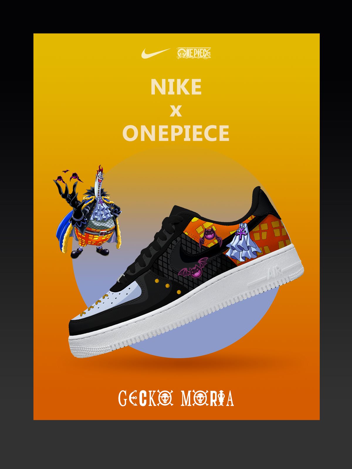 Custom Printed Gecko Moria Sneakers For Women and Men