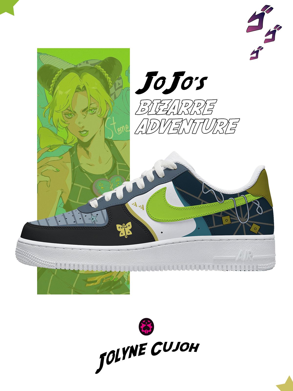 Customize Jolyne Cujoh Sneakers For Women and Men