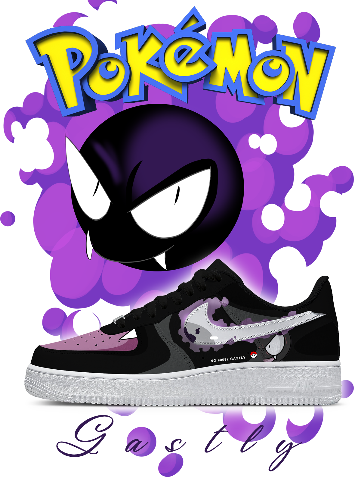 Personalized No.0092 Gastly Sneakers For Women and Men