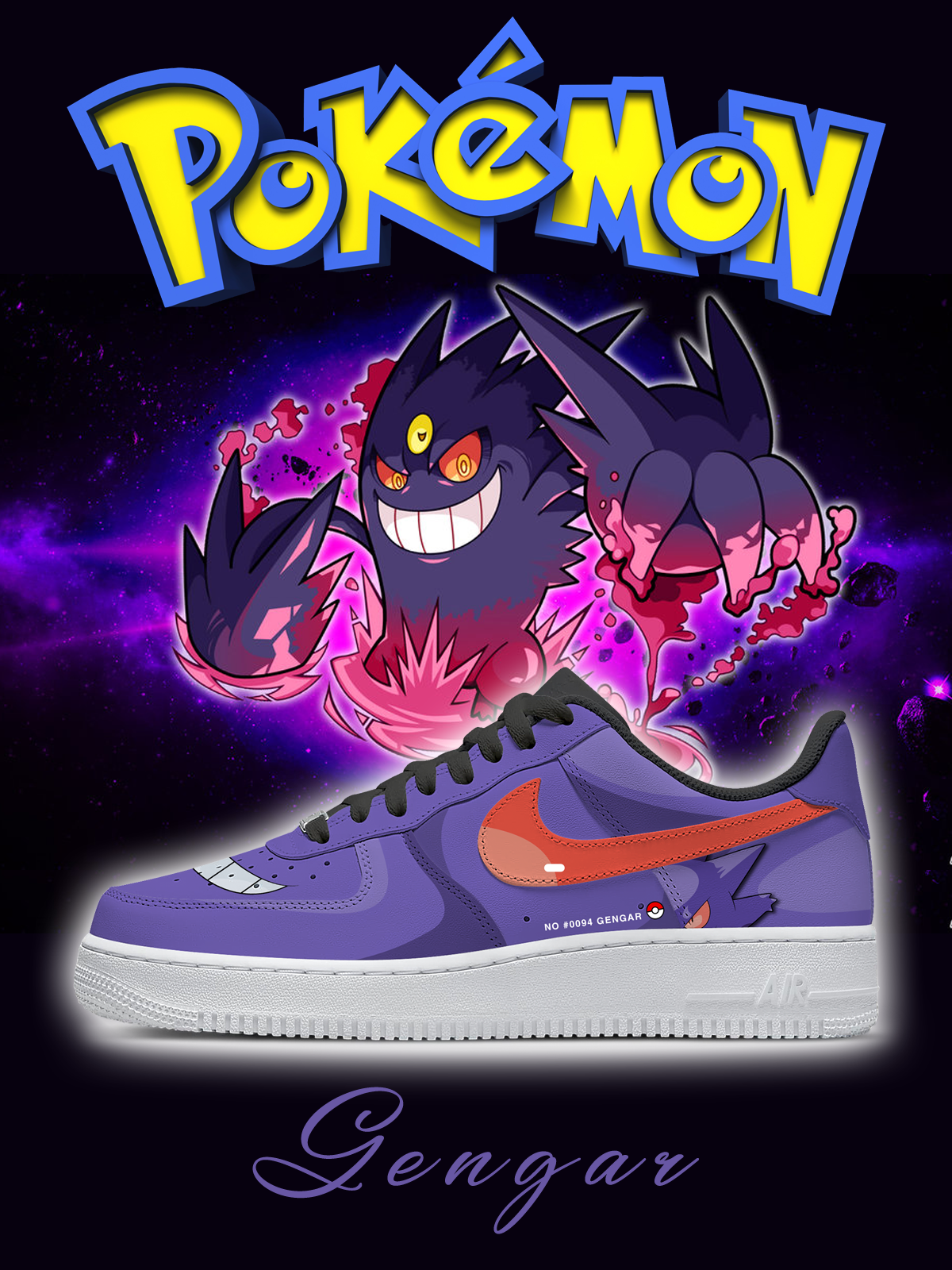 Personalized No.0094 Gengar Style 1 Shoes For Women and Men