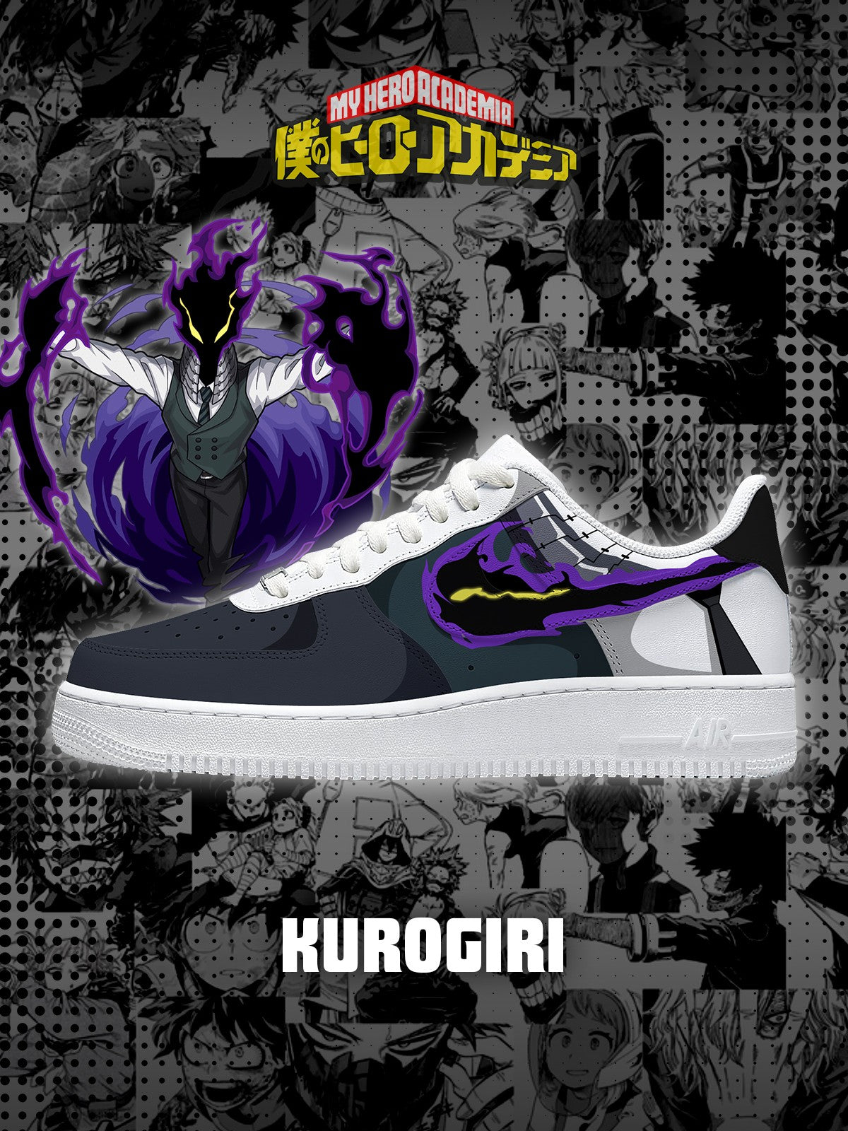 Custom Printed Kurogiri Sneakers For Women and Men