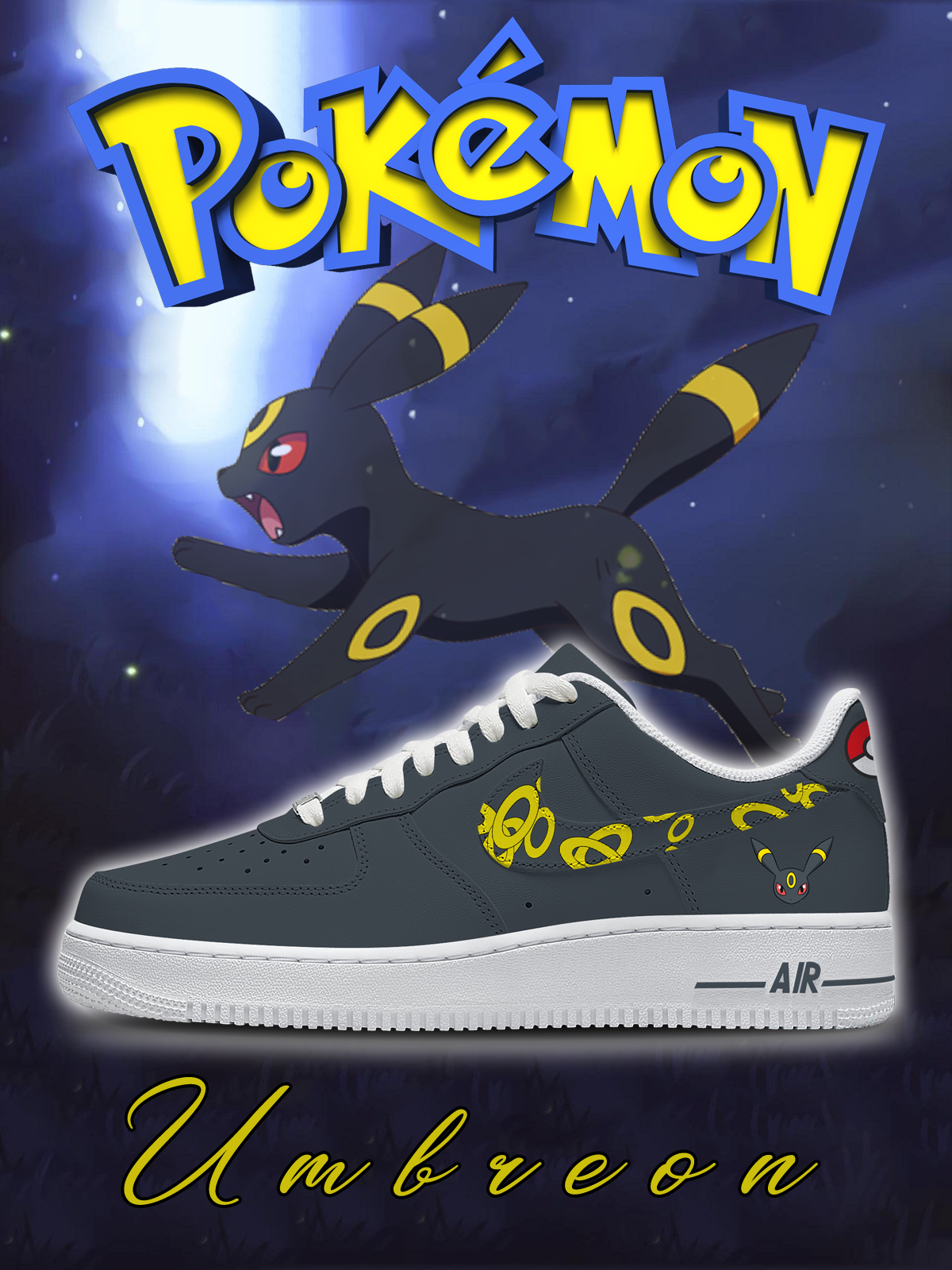 Custom No.0197 Umbreon Style 2 Shoes For Women and Men