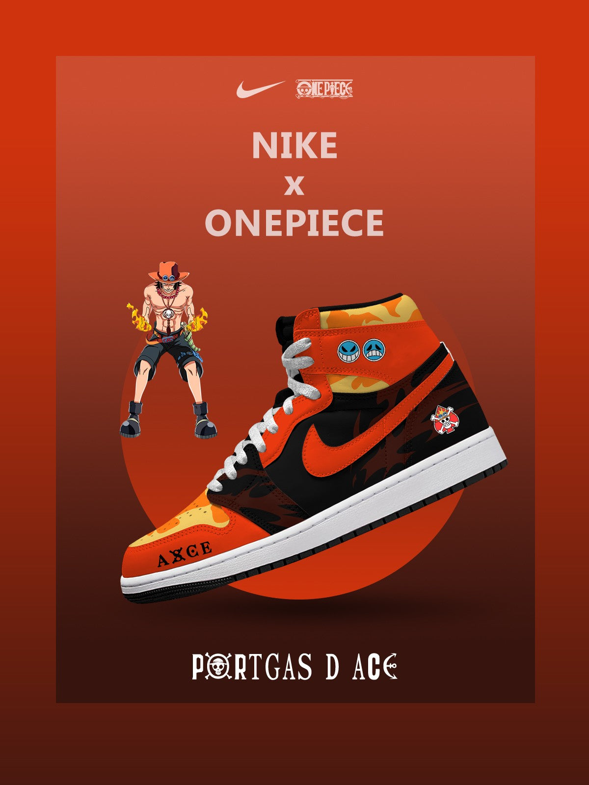 Portgas D. Ace V.3 Custom Sneakers