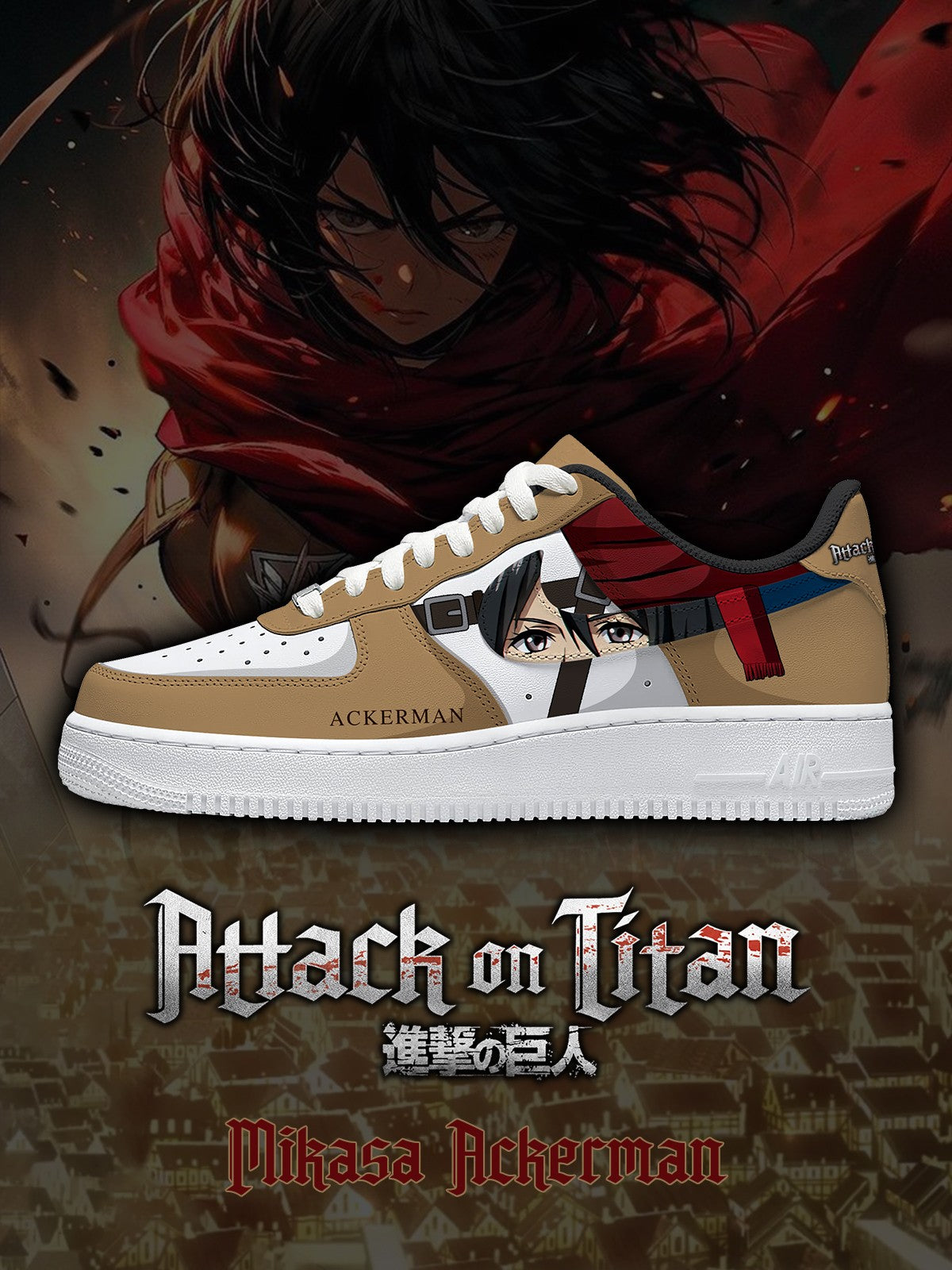 Mikasa Ackerman V.1 Custom Sneakers