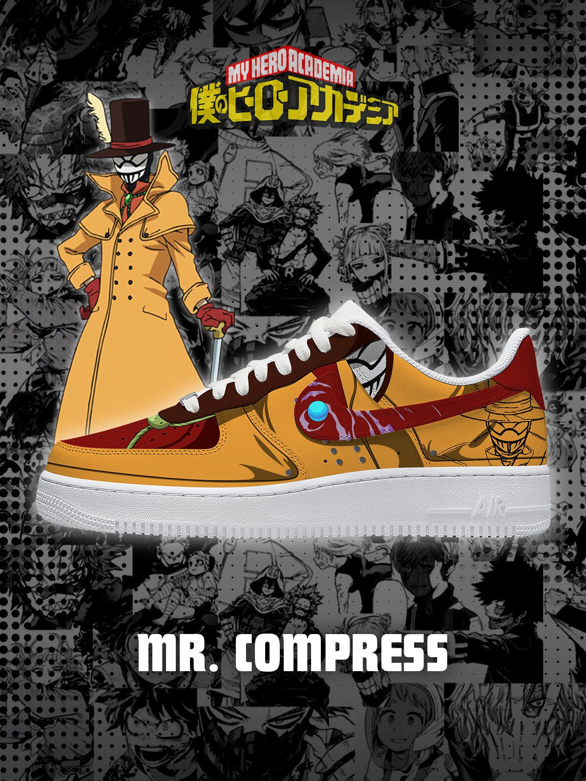 Custom Printed Mr. Compress Sneakers For Women and Men