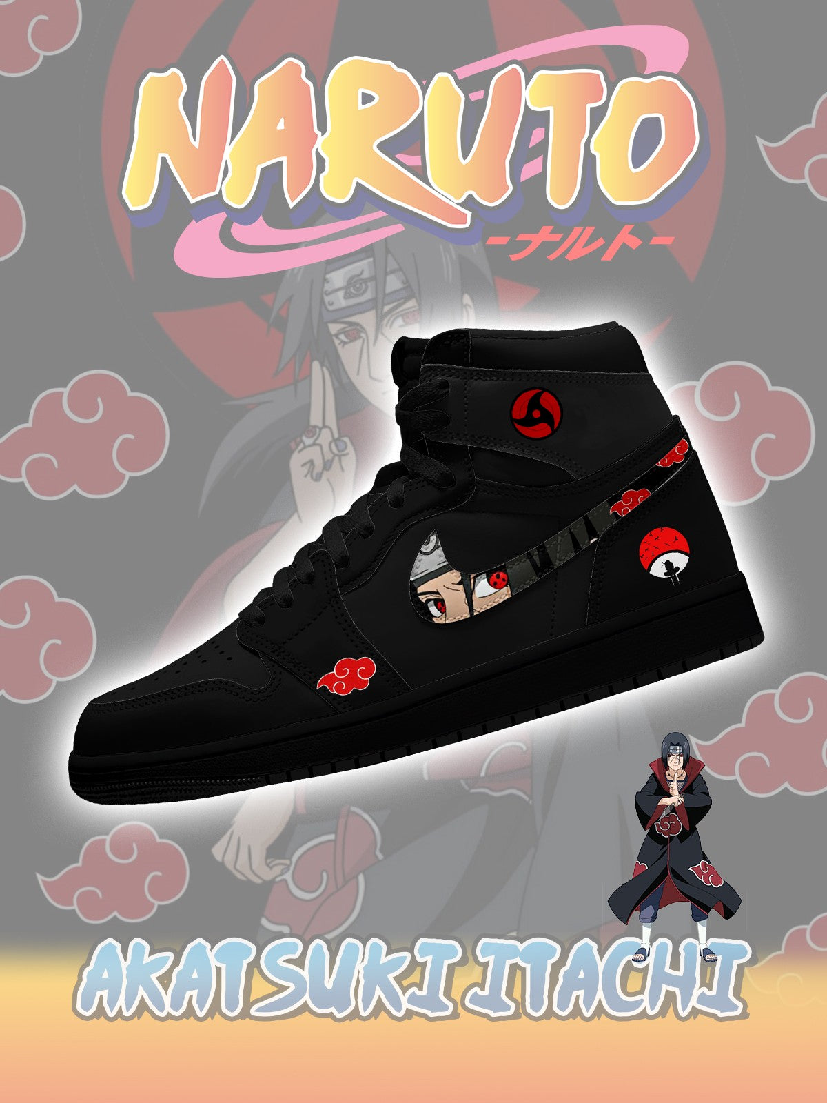 Akatsuki Itachi Uchiha V.2 High-top Custom Sneakers