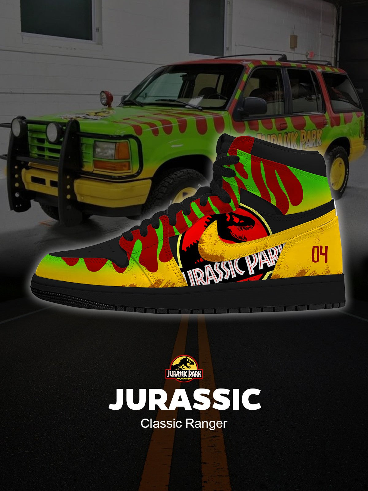 Jurassic Classic Ranger V.1 High-top Custom Sneakers