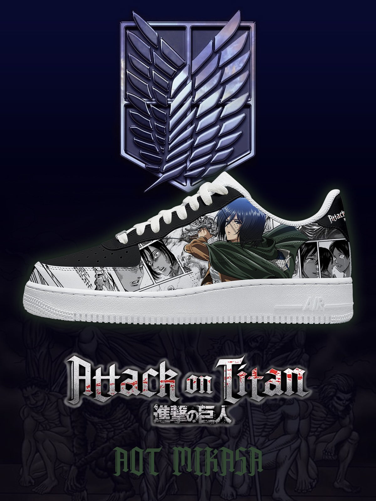 Mikasa Ackerman V.2 Custom Sneakers