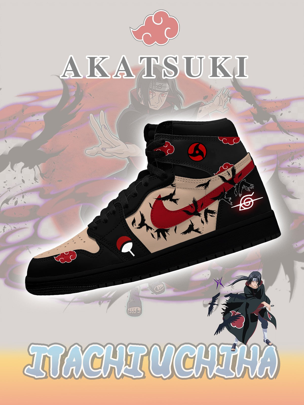 Akatsuki Itachi Uchiha V.6 High-top Custom Sneakers