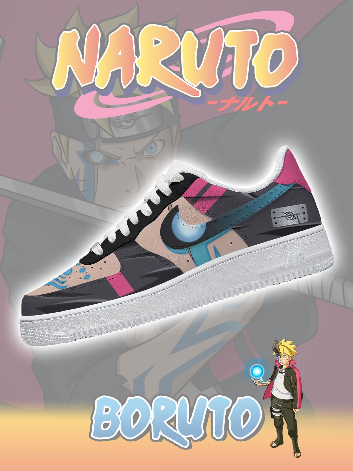 Custom Printed Boruto Uzumaki Shoes For Women and Men