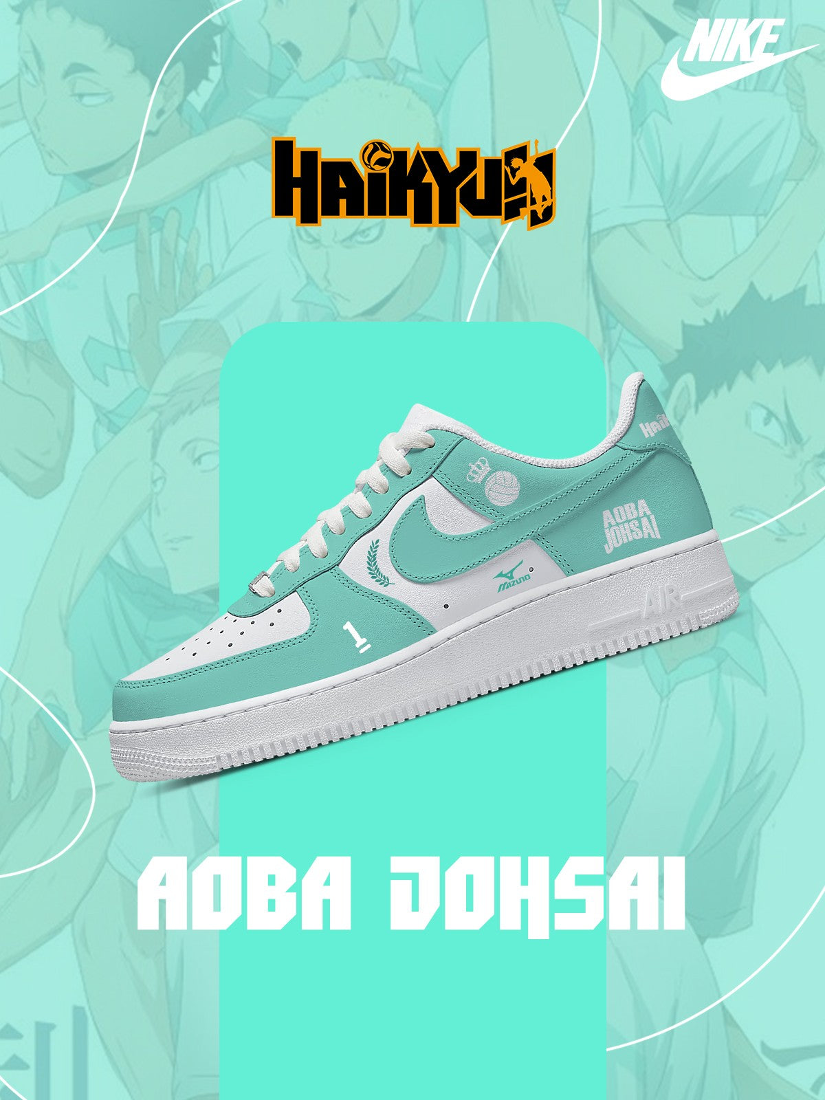 Custom Printed Aoba Johsai High Shoes For Women and Men