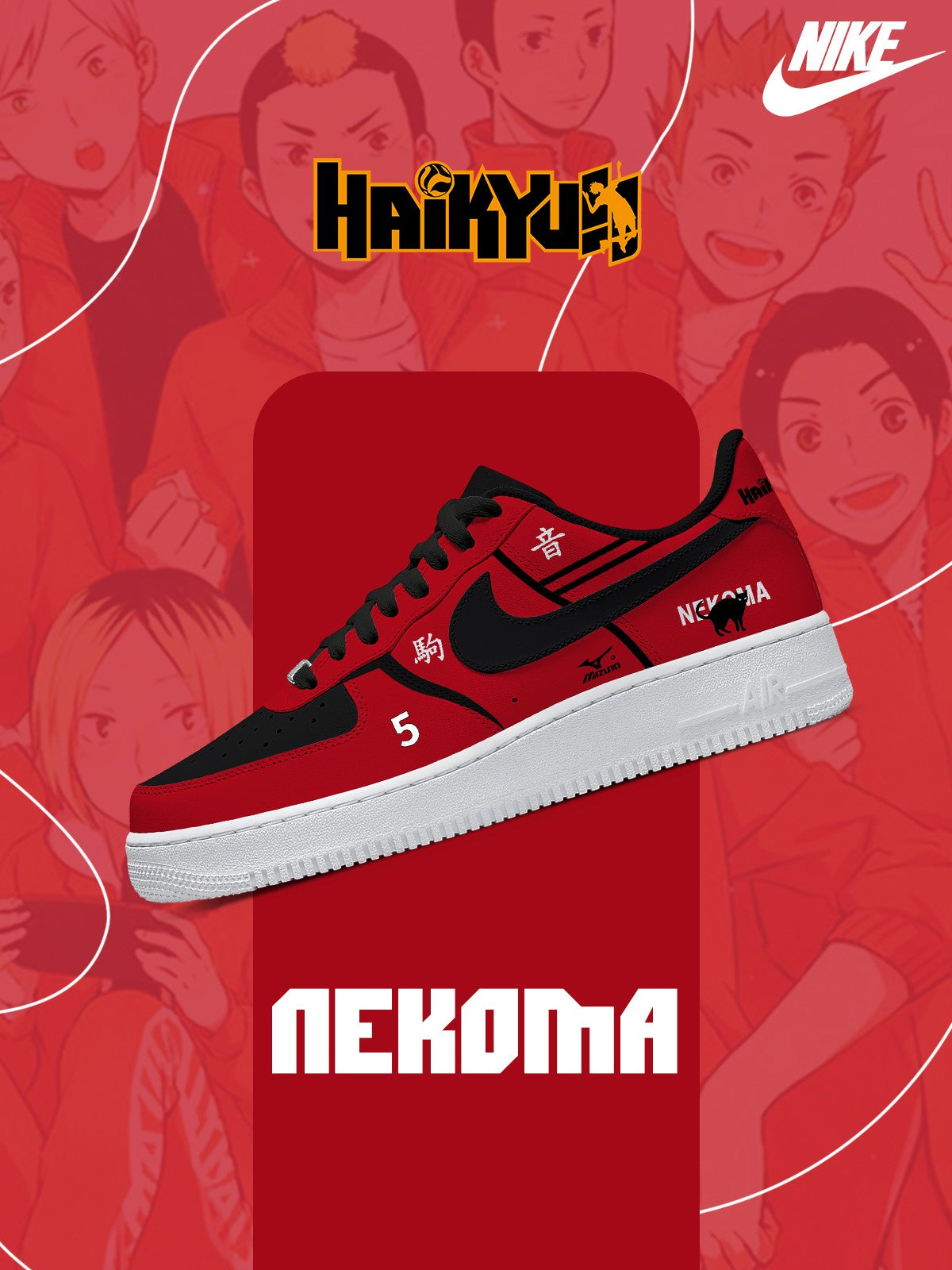 Personalisierte Nekoma High Sneakers für Damen und Herren