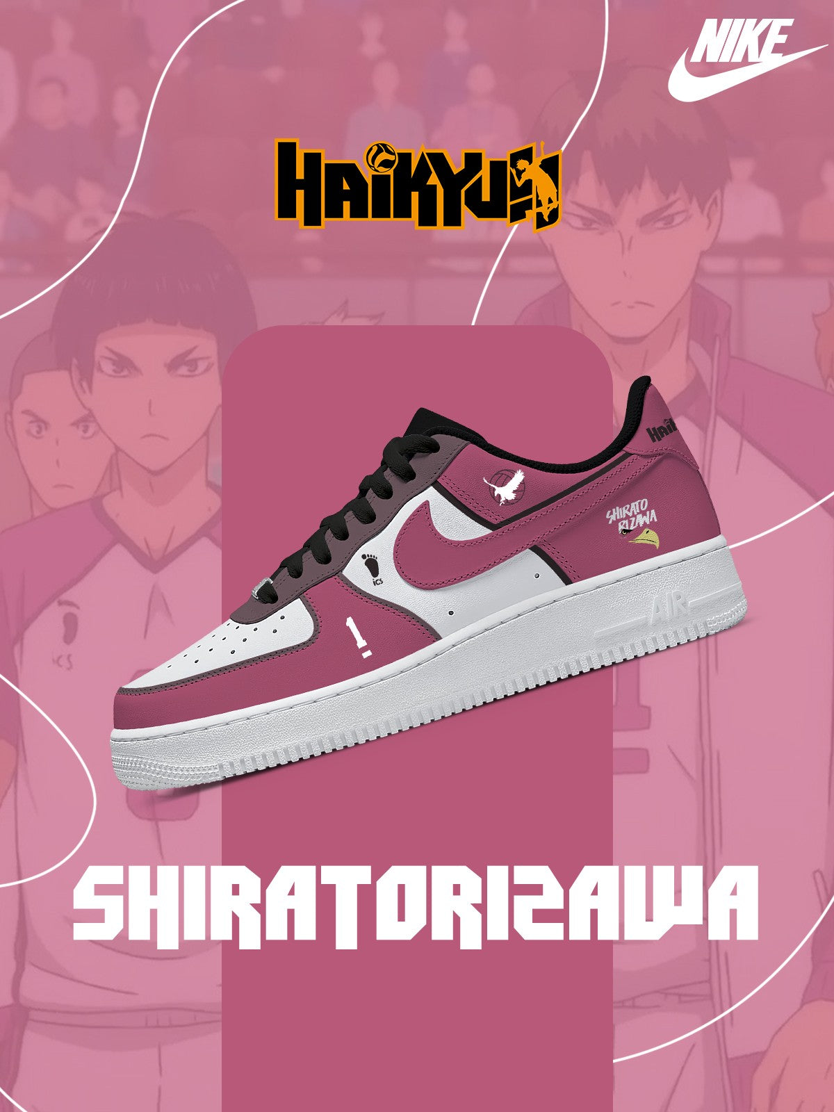 Customize Shiratorizawa Academy Sneakers For Women and Men