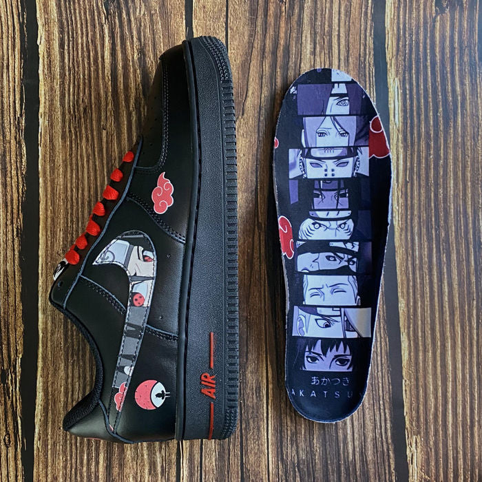 Scarpe Akatsuki Itachi Uchiha No.2 stampate personalizzate per donne e uomini